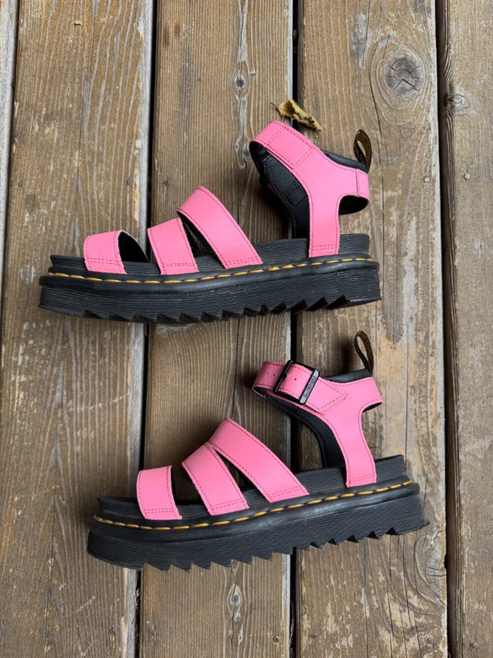 Dr. Martens Blaire Pink Hydro Leather Strap Sandals in Women's 7 - Picture 8 of 11